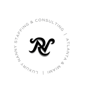 Royalty Nannies logo, letters R and N in center