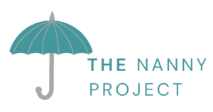 The Nanny Project logo teal and silver umbrella