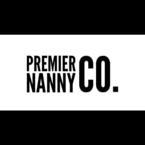 Black and White text only logo for Premier Nanny Co