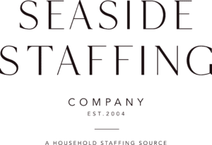 Seaside Staffing logo, black lettering