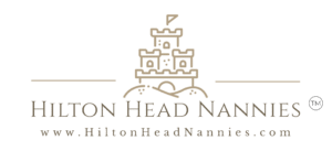 Logo for Hilton Head Nannies featuring a stylized sandcastle above the company name "Hilton Head Nannies"